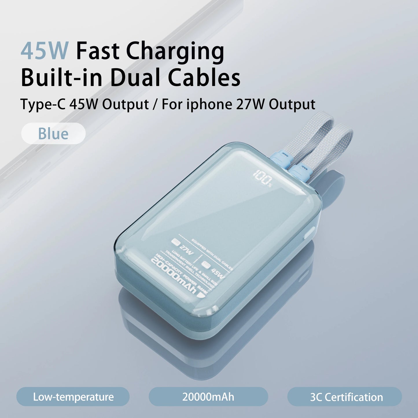 20,000mAh Power Backup Bank with Built-In Cables - image 13