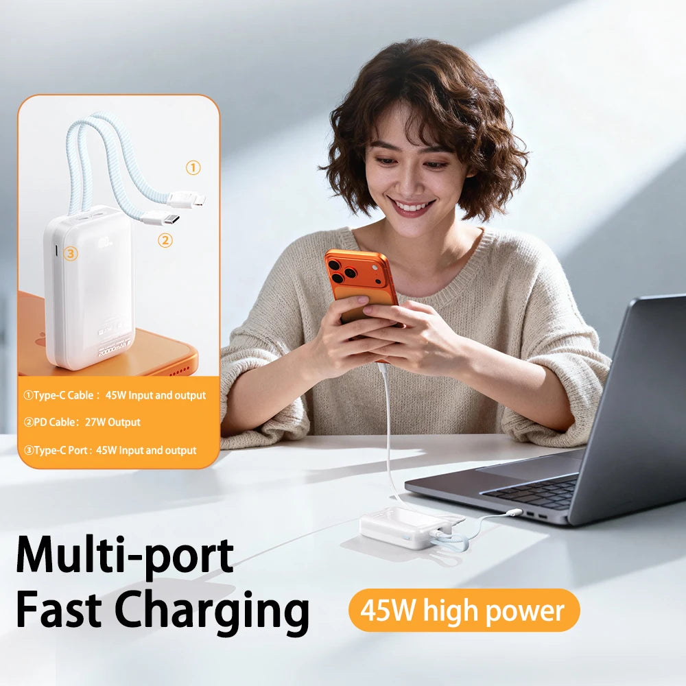 20,000mAh Power Backup Bank with Built-In Cables - image 4