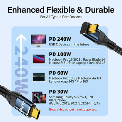 240W USB-C Fast Charge Cable for Travel Charger Kits - image 11