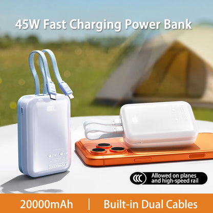20,000mAh Power Backup Bank with Built-In Cables