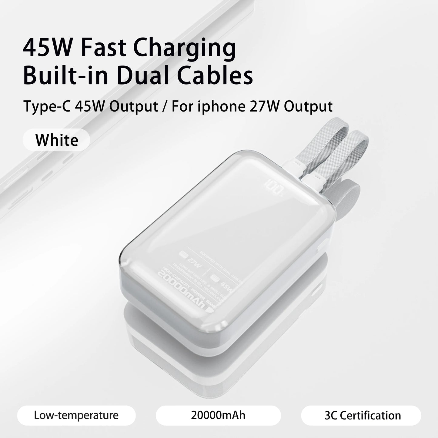 20,000mAh Power Backup Bank with Built-In Cables - image 12
