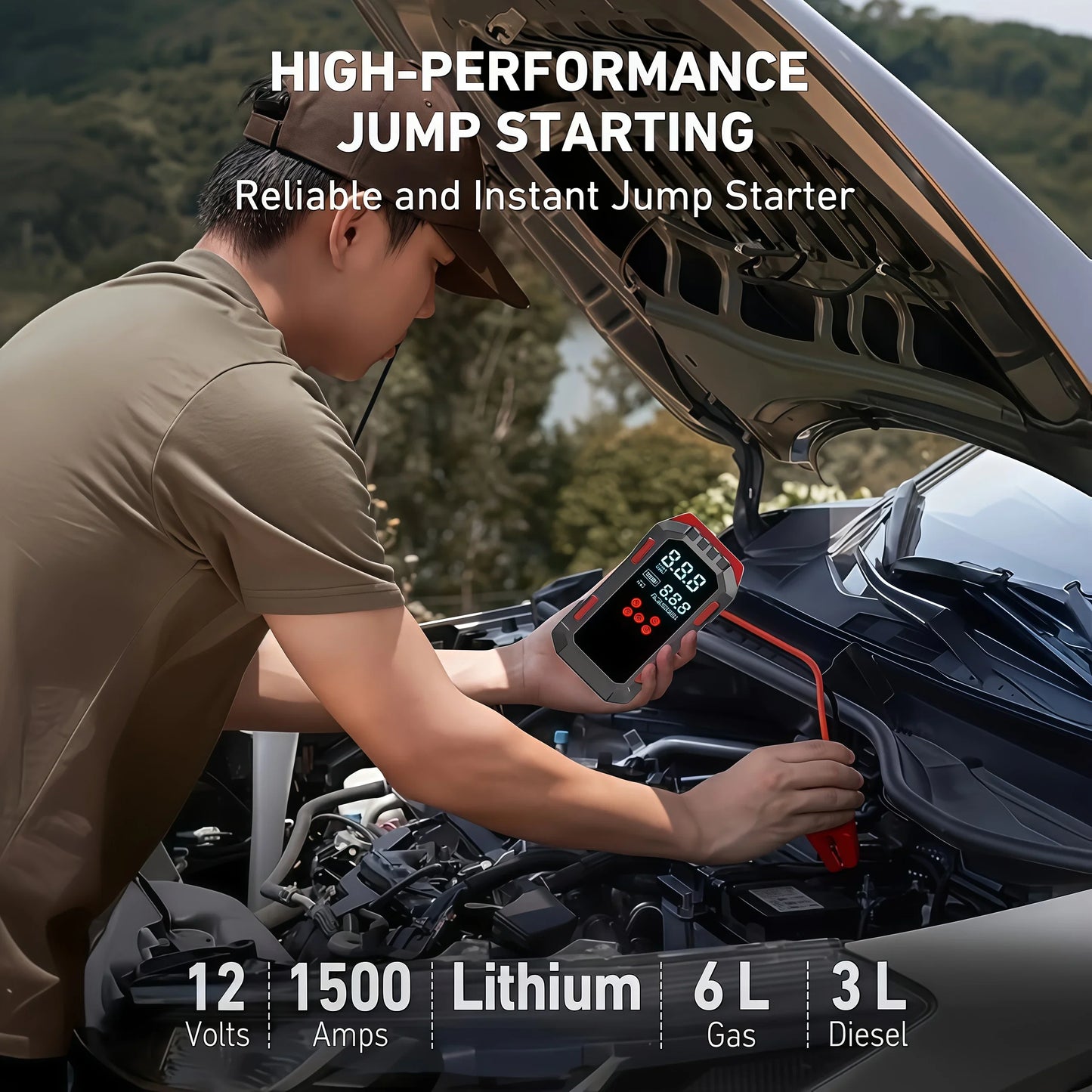 12V Roadside Emergency Jump Starter & Air Compressor - image 3