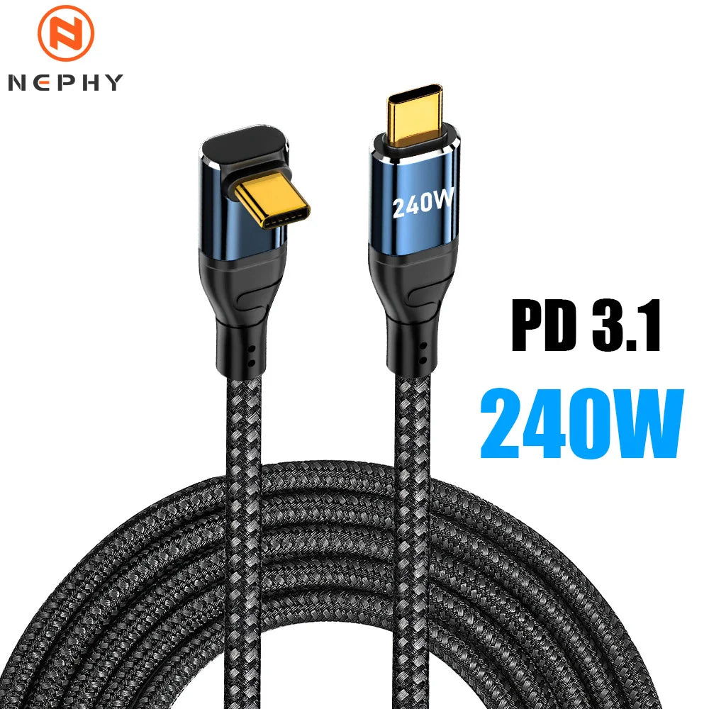 240W USB-C Fast Charge Cable for Travel Charger Kits