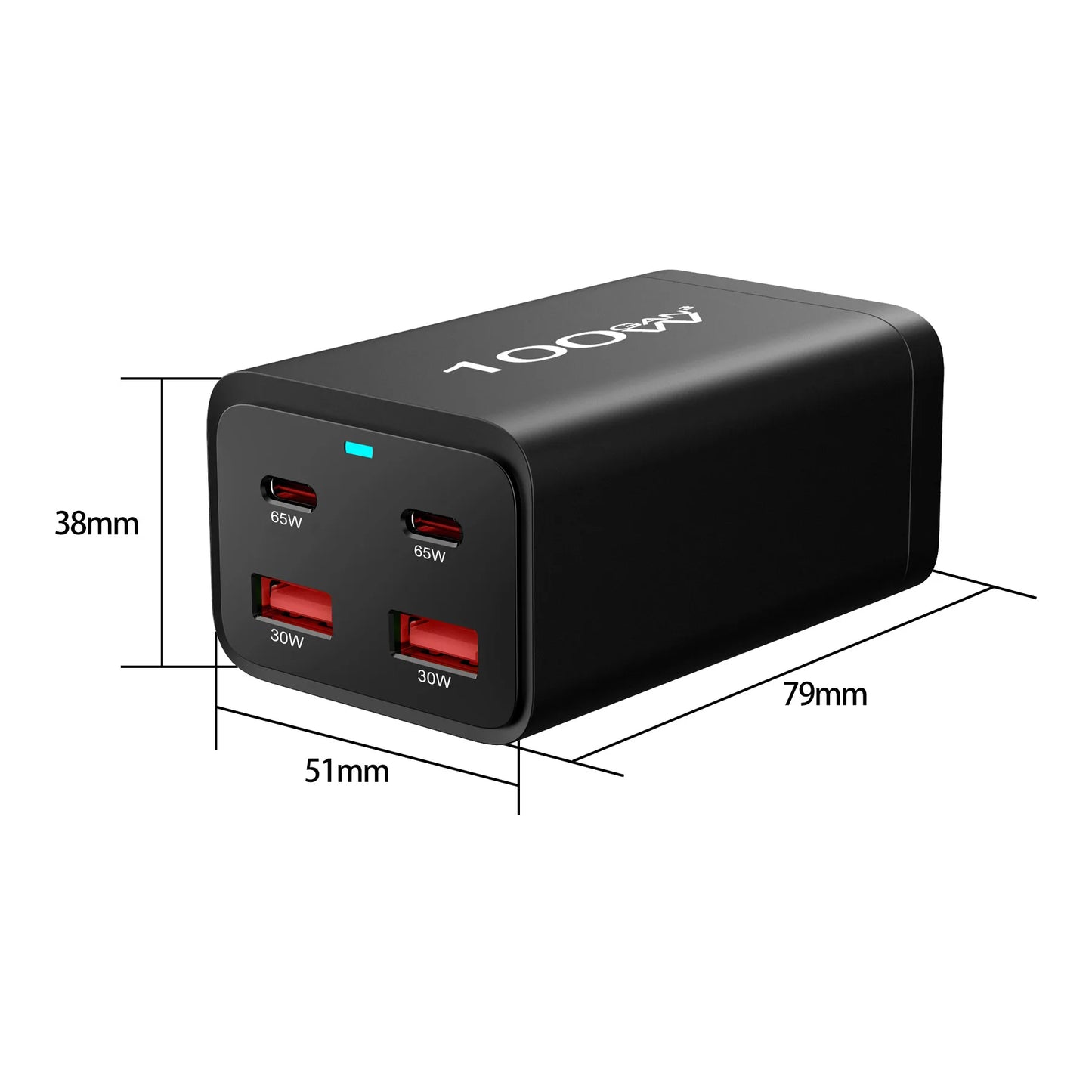 100W 4-Port GaN Travel Charger for Power Backup - image 6